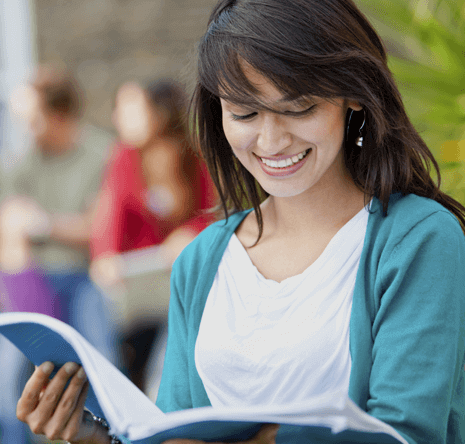 A woman reading a book